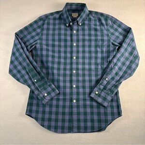 J. Crew Men's Purple Green Button Down Shirt Medium Checkered‎